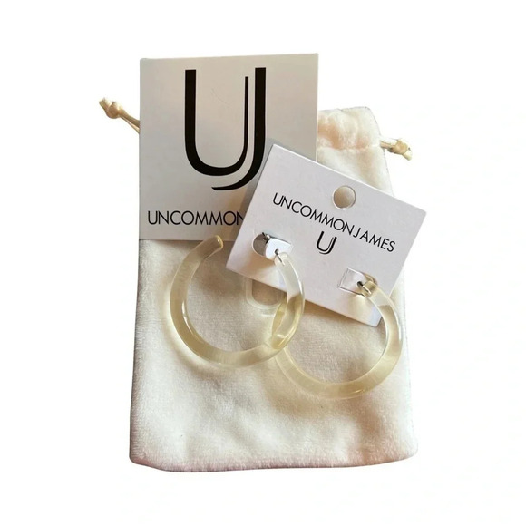 UNCOMMON JAMES Kristin Cavallari Clear Hoop Earrings nwt - Picture 2 of 2
